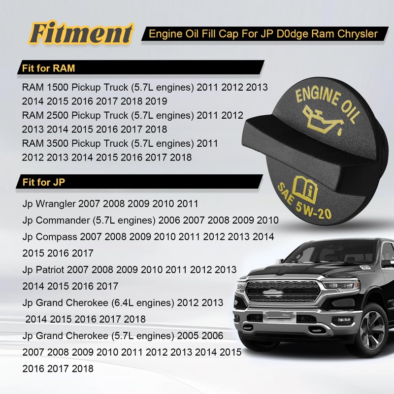 Fuel Tank Filler Fuel Fill Cap, Gas Cap Compatible D0dge