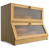 LOHASOK Bread Box for Kitchen Countertop: 2-Tier Bamboo Large Bread
