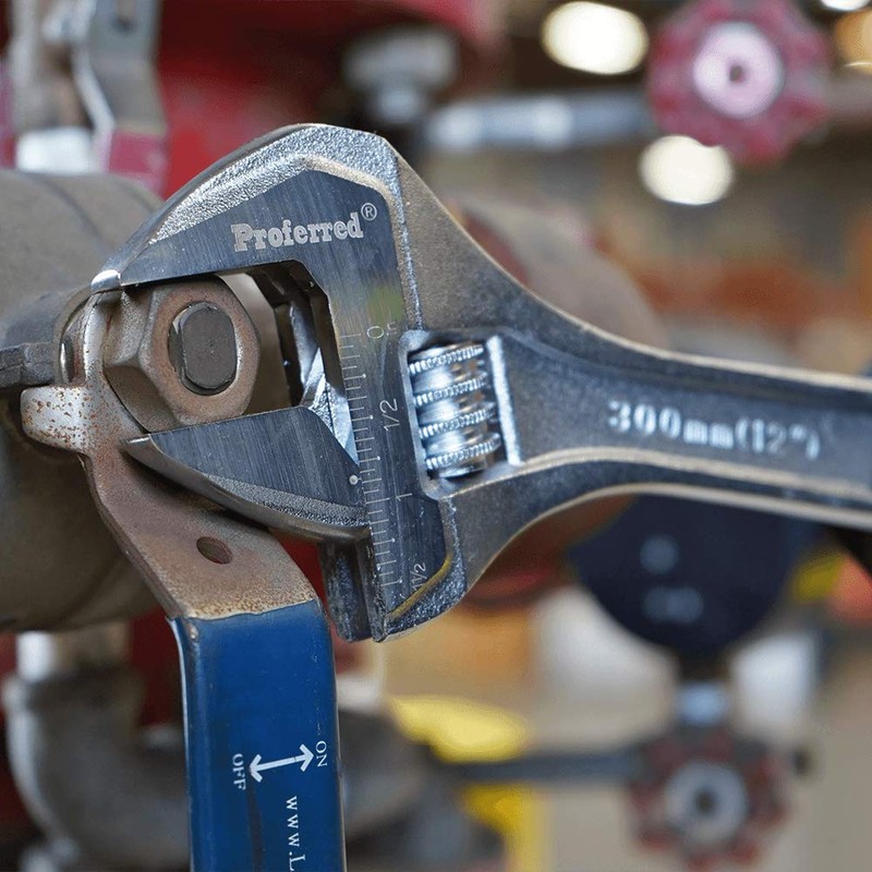 Proferred T05055 Standard Adjustable Wrench, Chrome Finish, 12"