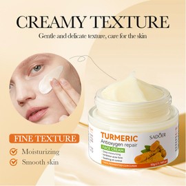 Turmeric Face Cream,Turmeric Antioxygen Repair Face Cream,Dark Spot Corrector Remover For Face,Anti Aging Cream,Moisturizing Erase Fine Lines 1.76 FL OZ