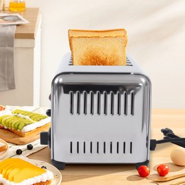 DYRABREST 6 Slice Toaster,Commercial Toaster Bread Baking Machine for Restaurants,Breakfast Places and Bakeries,Stainless Steel Toaster with Removable Crumb Trays,Widen Baking Slots,Precise Timing,110V