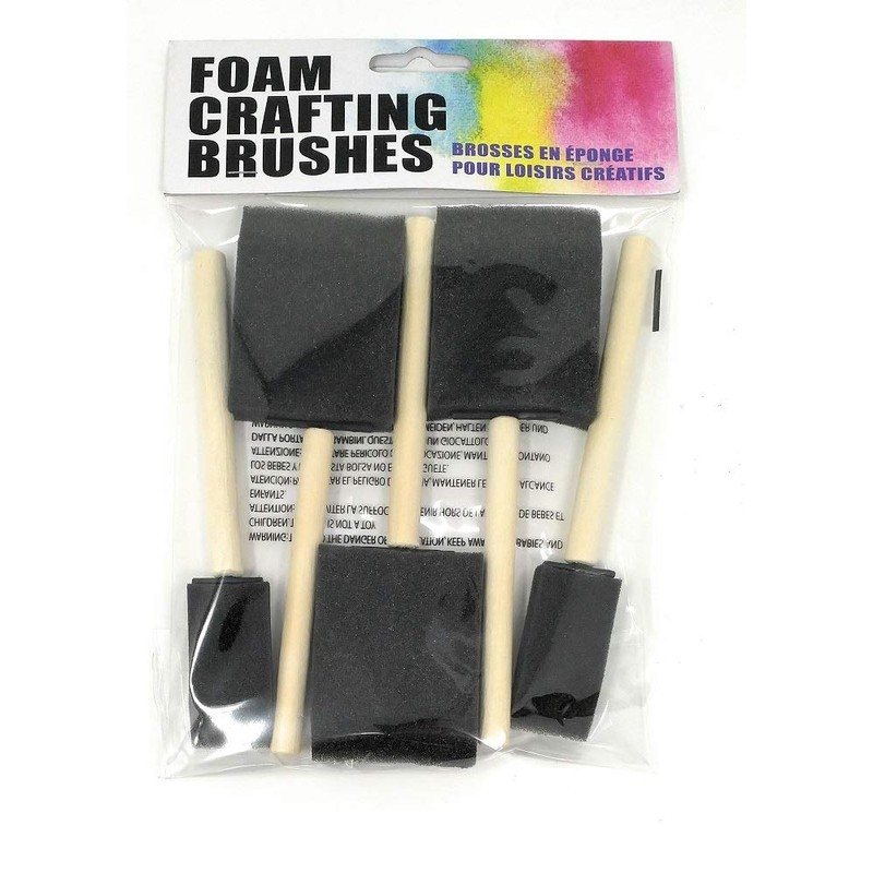 Foam Brush Sponge Wooden Handle Paint Craft Glass Glitter Glue