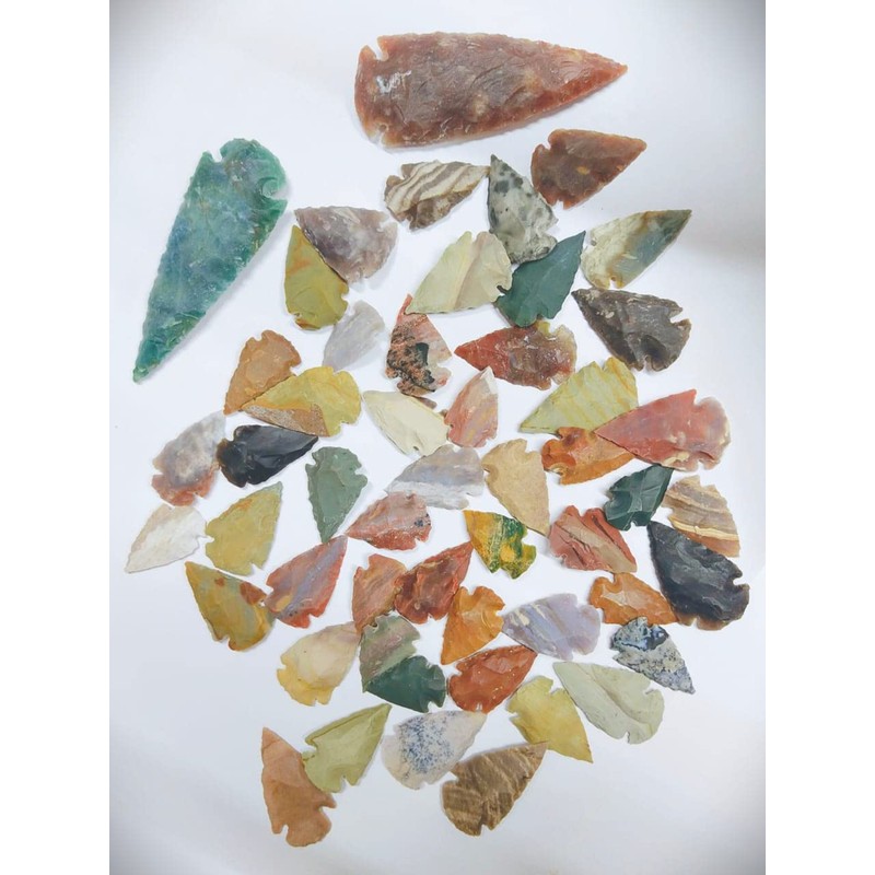 50 PC Lot Flint Arrowhead OH Collection Project Spear DIY