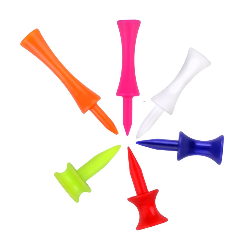PUFEUOO 180 Pack Plastic Golf Tees, 6 Different Sizes Golf