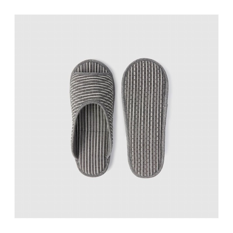JAJU [JAJU] Quilted Simple Line Washable Living Room Slippers (Men's)