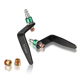 Yolass Pneumatic tool hook,1/4" NPT and 360° Rotatable L Air Rafter Hooks are Lightweight,Quick and Easy to Install for Air Blow Guns,Pneumatic Nail Guns,with Brass Joints,2-Piece