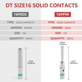 Newdeli Deutsch Pin Connector Kit 90 Pairs Deutsch Solid Pin and Socket DT Contact/Terminal, DT Connector Contact Size 16 Male Pin/Female Socket, Suit for Wire Size 14-20AWG