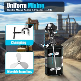 1/2HP 50 Gallon Pneumatic Stand Mixer, Tank Air Mixing Clip Paint Mixer Angle Stand Paint Mixer Ink Paint Mixing Tool with 304 Stainless Steel Blades (US Shipping)