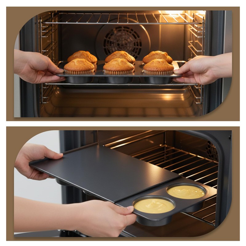 Xosjska 6 Cup Straight Side Jumbo English Muffin Cupcake Pan