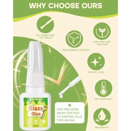 Glass Repair Glue, Glass Glue Clear Waterproof, Glass to Glass Glue, Super Instant Glue for Mirror Repair, Jewelry, Art, Crystal, Mirror, Aquarium and More