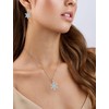 PYNYZ Snowflake Necklace 925 Sterling Silver Snowflake Created Aquamarine Birthstone