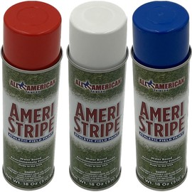 Ameri-Stripe Red/White/Blue Grass Field Marking Paint - (3) Three Can Pack - Memorial Day/4th of July