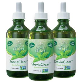 SweetLeaf Sweet Drops- Flavored Stevia Liquid Sweetener, Organic Stevia Extract, Zero Calorie, Gluten Free, Keto Friendly, Non GMO, Natural Flavor, Sugar Alternative- Stevia Clear, 4 Fl Oz (Pack of 3)