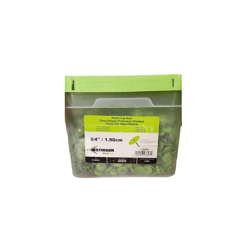 Stinger 3/4" Plastic Cap Nail (3,000 Ct.)