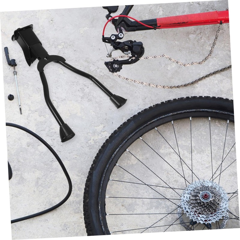 GRIRIW 1pc Double Leg Kickstand for Mountain Bikes Black Parking