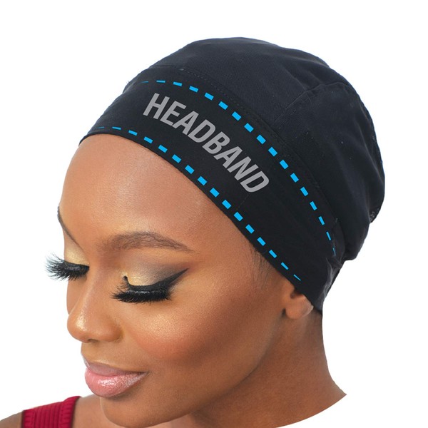 Freetress Create a Quick and Easy DIY Headband Wig In No Time Cooling HEADBAND DOME CAP (BLACK)
