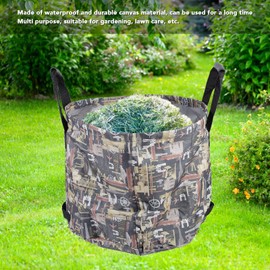 Garden Waste Bag for Grass Leaves Hedge Garden Waste Garden Bag Reusable Waterproof Canvas with Large Capacity Leaf Bag for Outdoor Garden Yard Meadow