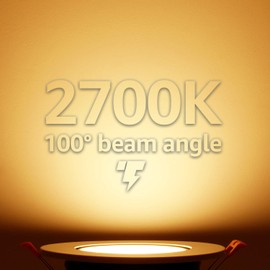 TORCHSTAR Gimbal Recessed Lighting 6 Inch with Junction Box, Air Tight, 10%-100% Dimmable Canless Wafer Downlight, 13.5W 800lm, 2700K Soft White, CRI90+, JA8 T24 ETL ES, Energy Star, Pack of 4