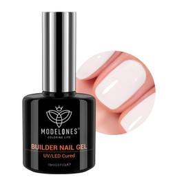 modelones Builder Gel for Gel Nails, White Builder Gel, Gel Nail Polish Nail Extension Extension, Soak Off UV Nails Gel Polish for Nail Studio Manicure Set, Christmas Day, 15 ml