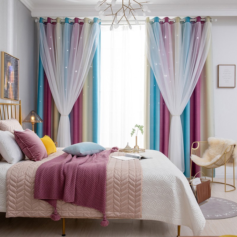 Star Curtains Stars Blackout Curtains for Kids Girls Bedroom Living