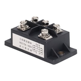 3 Phase Bridge Rectifier 75A 5 Terminal ABS Brass Heat Dissipation Diode Rectifier Power Module 1600V