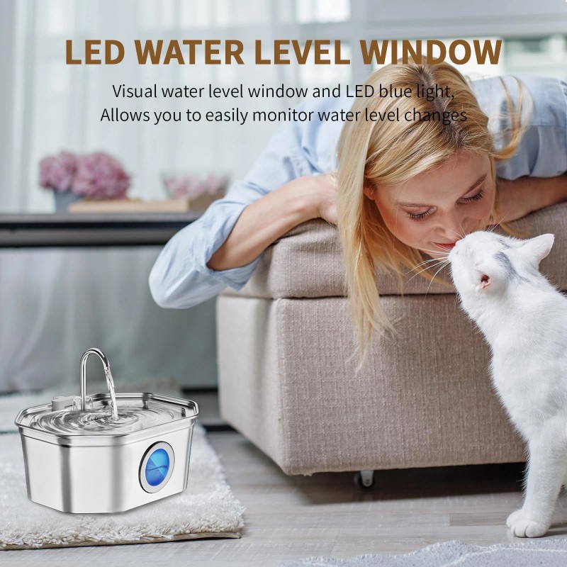 Apauk Cat Water Fountain Stainless Steel 108oz/3.2L APAUK Automatic Pet