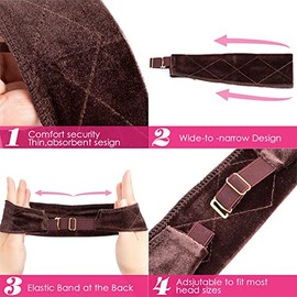 Diadema Elástica De Terciopelo Para Peluca, 2 Unidades, Cómoda Banda Ajustable Para Pelucas, Banda Para El Cabello Antideslizante Con Buen Agarre (Mar