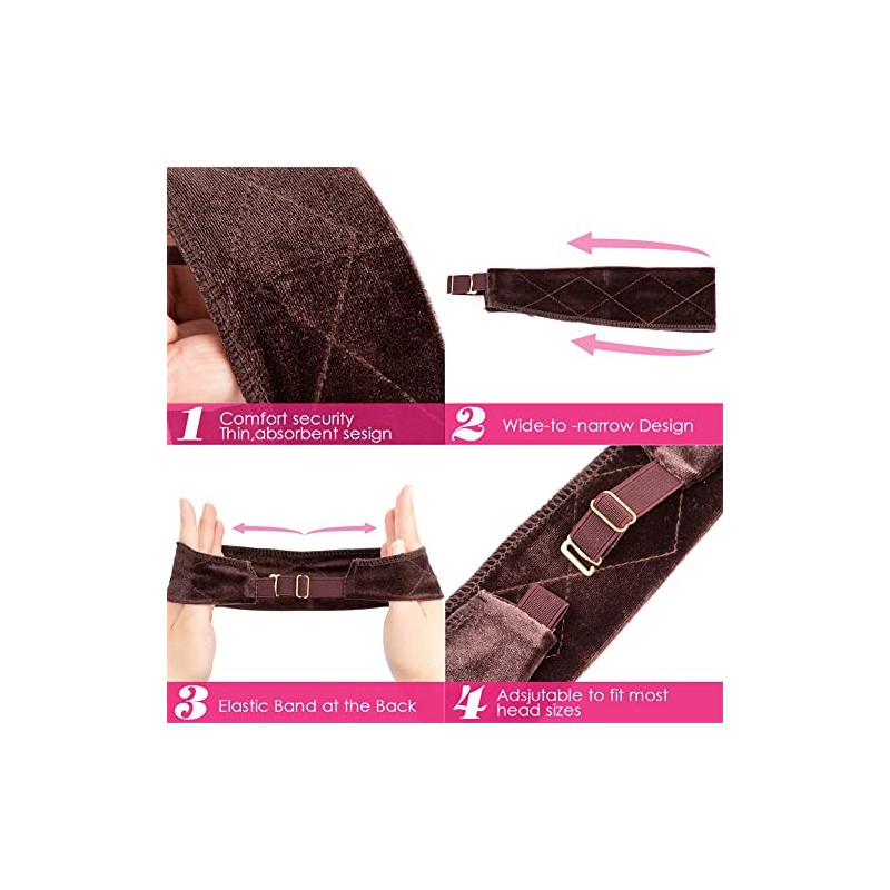 Diadema Elástica De Terciopelo Para Peluca, 2 Unidades, Cómoda Banda