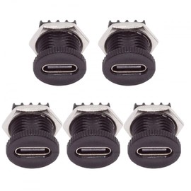 CY 5pcs/Set DIY OEM Type C Female Socket Connector to 6Pin PCBA Pinout Scew Nut Mount Type DC 5V/20V PD Power