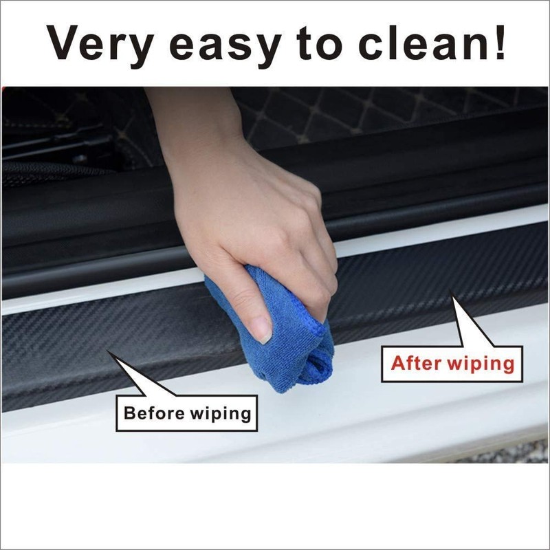 fanshihua 4pcs/Set for Nissan nismo Door Entry Guard Carbon Fiber
