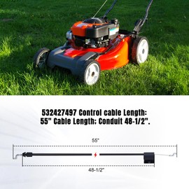 Mannial 532427497 427497 Engine Zone Control Cable for 7021 RC 7021 RH 2009-2012 Craftsman Poulan 197740 532197740 Lawn Mower HU700 HU800 HU725 LC221 Walk Behind Mower Throttle Control Cable Parts