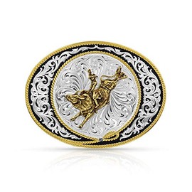 Montana Silversmiths Western Lifestyle Rodeo Series Made in the USA Belt Buckle (Ranch Rope Bull Rider)