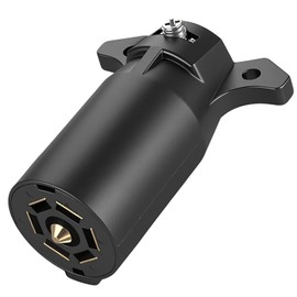 CXTM Trailer Plug, 7 Way Trailer Plug 7 Pin Trailer Plug 7 pin Trailer Wiring Harness Connector - for rv Camper, Track - 7 Blade Trailer Connector