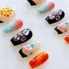 [GLORS] 3D Floral Press-On Nails, French Tip Design with Ombre