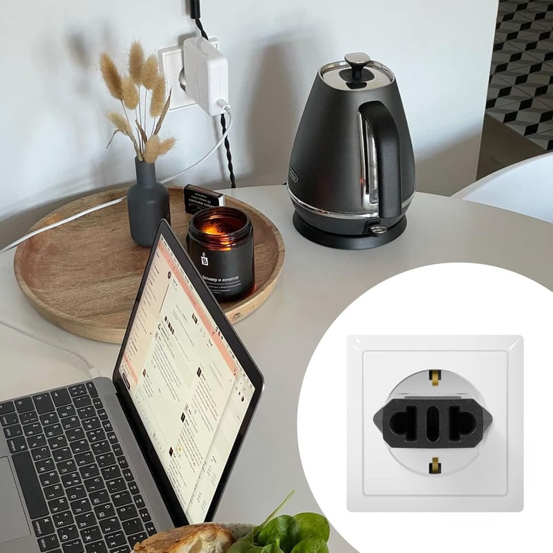 Songholee 6 Pack European Plug Adapter, US to Europe Type