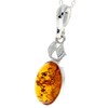 Genuine Cognac Baltic Amber & Sterling Silver Classic Oval Pendant