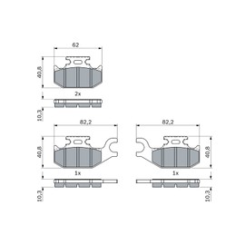 Bosch BP2351 Brake Pads - Front Axle - ECE R90 Certification - Four Brake Pads Per Set