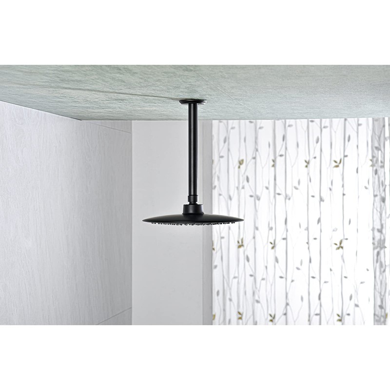 Anpean 8 Inch Shower Arm and Flange Matte Black, Ceiling
