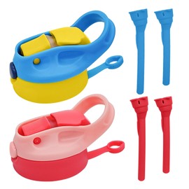 Amgkonp 12oz Replacement Lid with 2 Straw for Kid Tumbler,2 PACK Leak-Proof and Spill-Proof Straw Lids for ZONEGRACE Mocaru,BPA Free,2.67IN (Blue+Pink, 2 Pack)