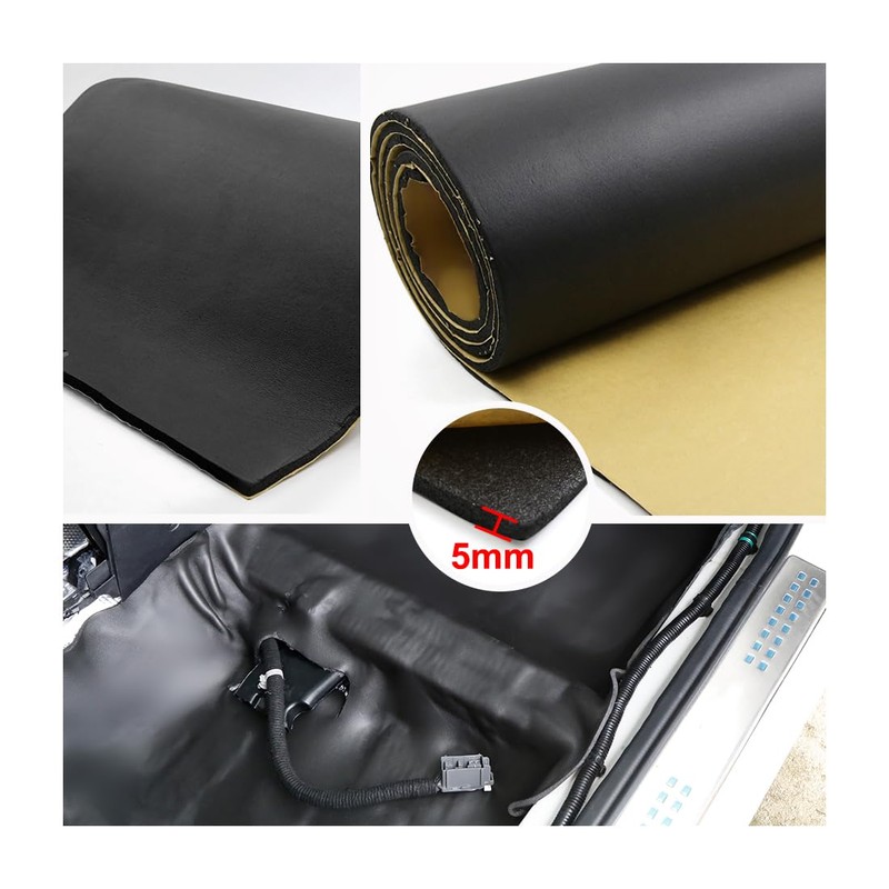 sourcingmap 197mil 5mm 10.76sqft Car Floor Sound Insulation Mat 79inch