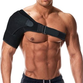 Shoulder Brace Shoulder Protection Shoulder Strap Adjustable Shoulder Support Breathable Shoulder Pad Shoulder Dislocation Joint Pain Shoulder Joint Support for Right Left Shoulder Black