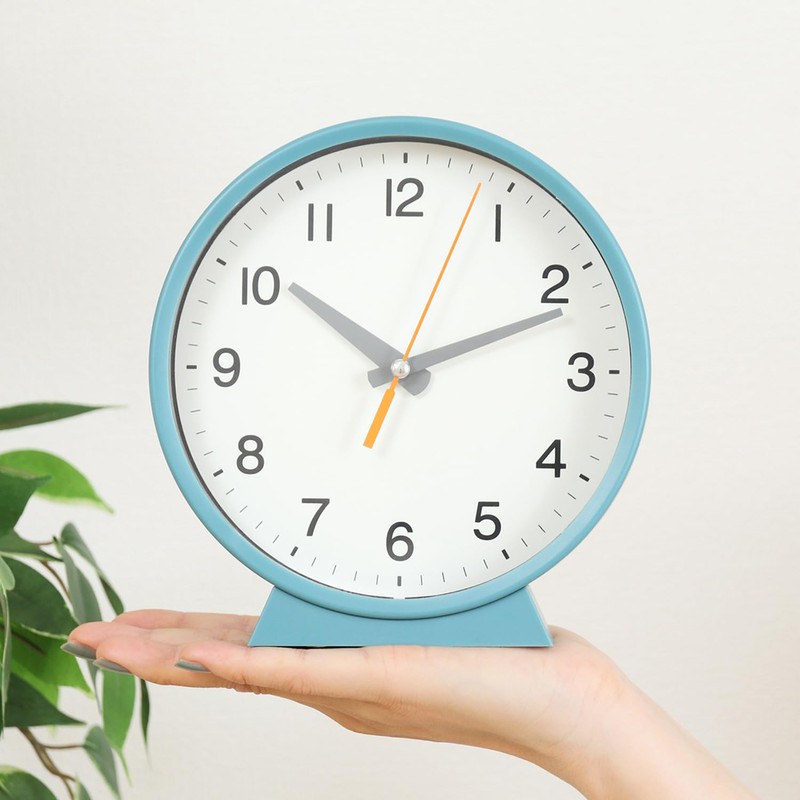 Fuji Boeki 29870 Dual Standing, Analog Clock, Silent, Small, Width