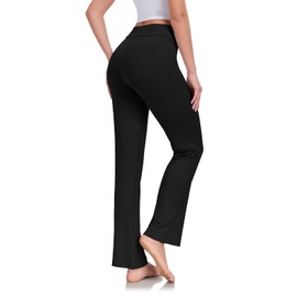 ADANIKI Women's Long Modal Comfy Drawstring Trousers Loose Straight-Leg for Yoga Running Sporting (Black, XL)
