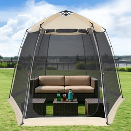 Alvantor Screen House Gazebo, 4-6 Person Pop Up Screen Tent, Instant Screen Room with Carry Bag, Outdoor Mosquito Tent Camping, Sun Shade Shelter for Patio, Garden, Backyard, Deck 10 x 10 x 7 FT