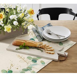 Artoid Mode Eucalyptus Spring Table Linen, Seasonal Summer Kitchen Table Decoration, Indoor, Holiday, Party Decor, Square, 100 x 100 cm