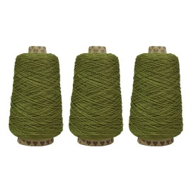 And-et 45 Vibrant Colors Tufting Nylon Yarn Pack - Ideal for Crochet, Craft Projects, and More - 100% B.C.F. - 3 Cones x 1.66lbs - Perfect for Rug Weaving and Knitting (39 Olive)