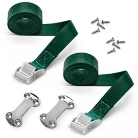 ALIENSX Cooler Tie Down Kit, Cooler Tie Down Straps for RTIC YETI Coolers, Cam Buckle Lashing Straps, Secure to Boats, Trailers, Trucks, ATVs and More, Prevent from Slipping (Green)