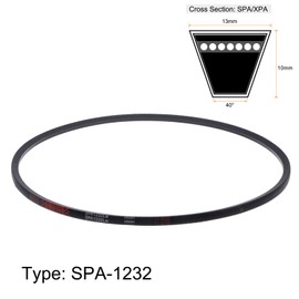 sourcing map SPA1232 V-Belt Drive Belt 1232 mm Pitch Length Rubber Power Transmission