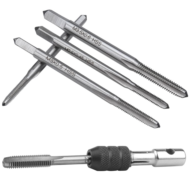 Bestgle Mini Tap Drill Set, 10 Piece Set, Chamfering Tap,