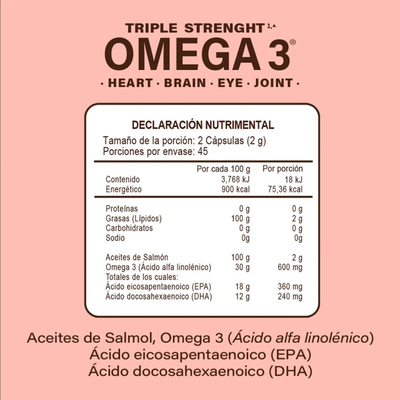 Omega 3 Salmon 90 Cápsulas Epa-dha Premium Naturelab® Sabor Sin